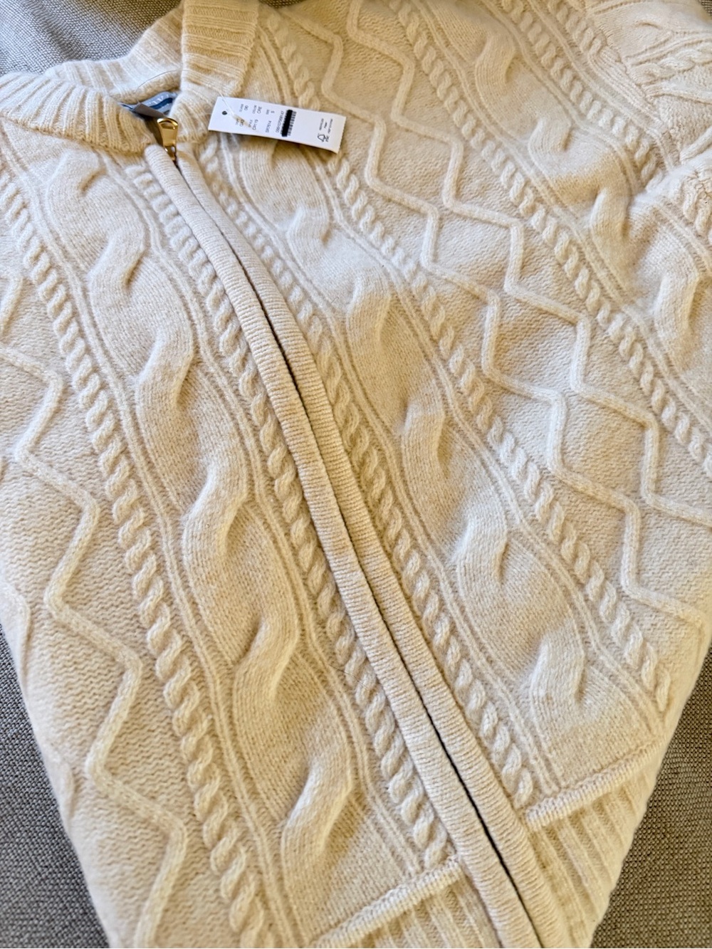 J CREW SMALL Wool cable-knit bomber jacket CR119 - Picture 7 of 7